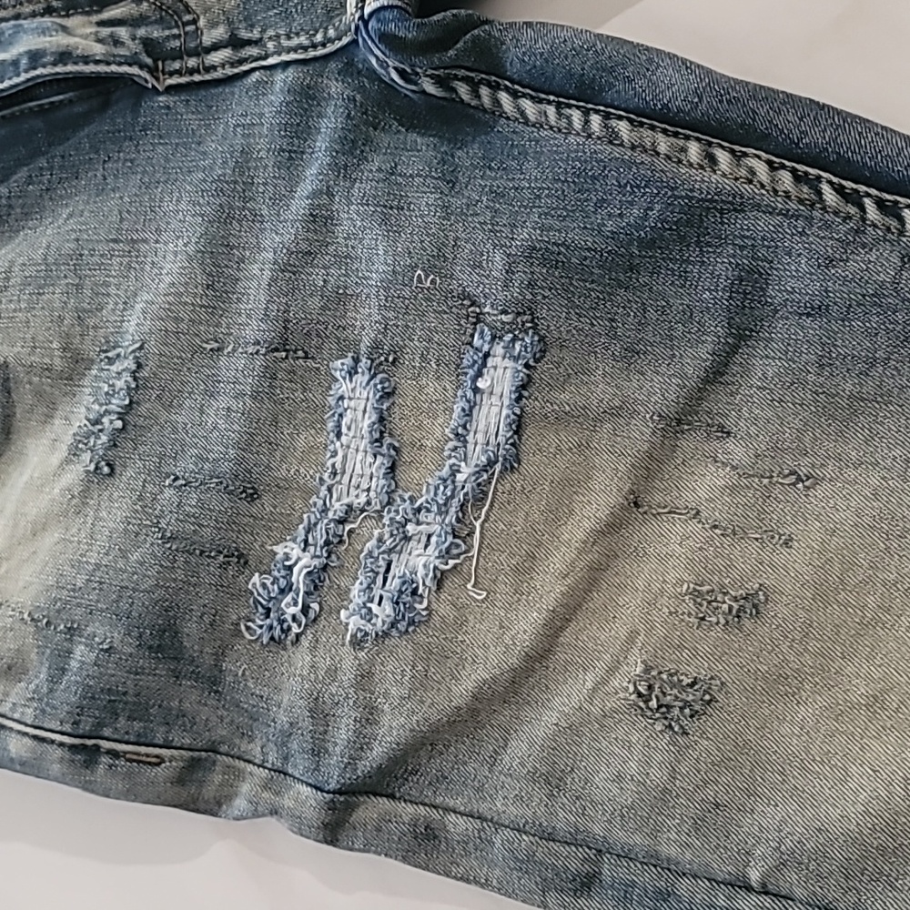SERENEDE Ciel 7 Serenity Prayer Patchwork Streetwear Distressed Skinny Jeans W30 - Picture 15 of 16